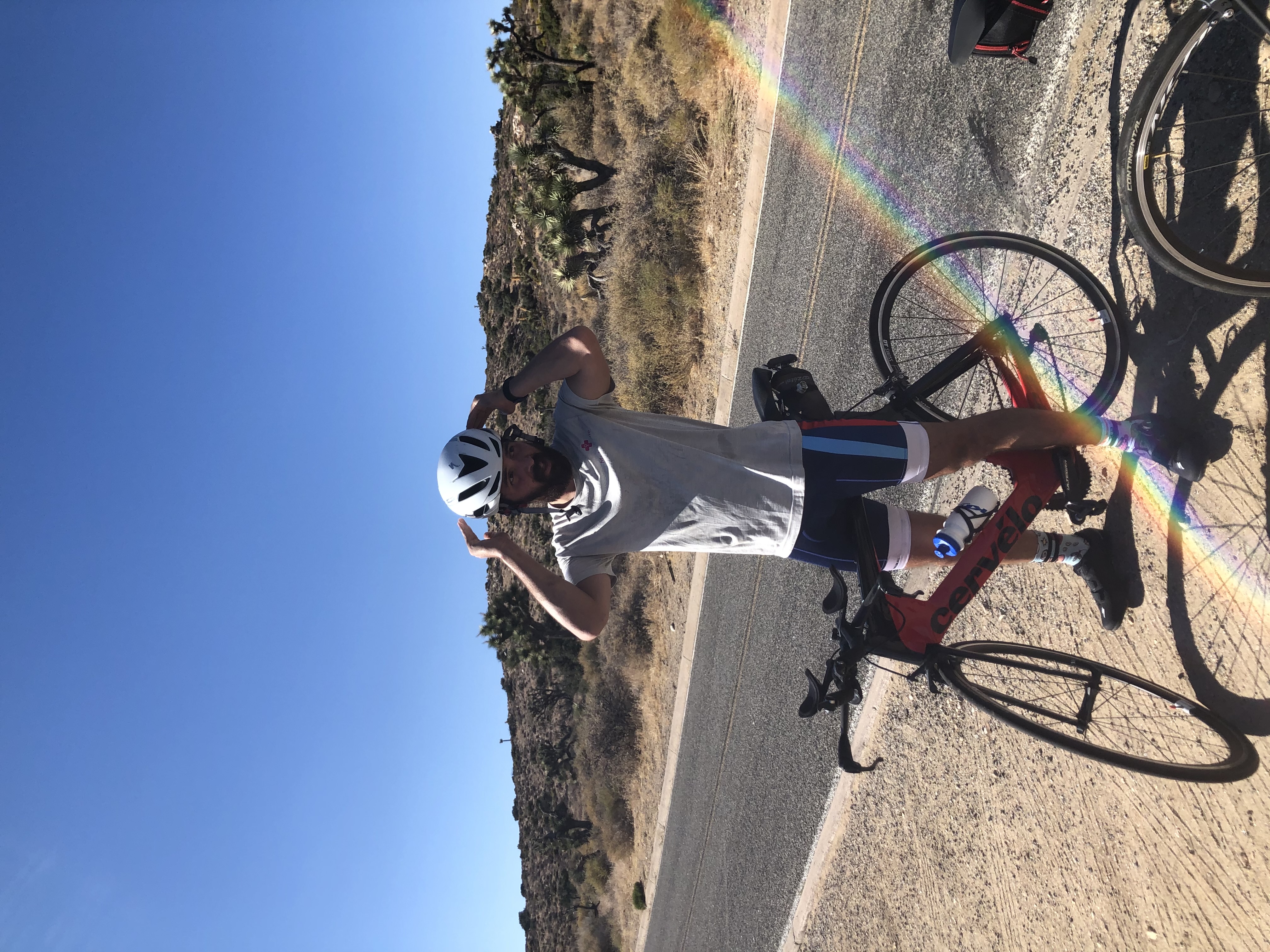 Henry Head cycling in the desert